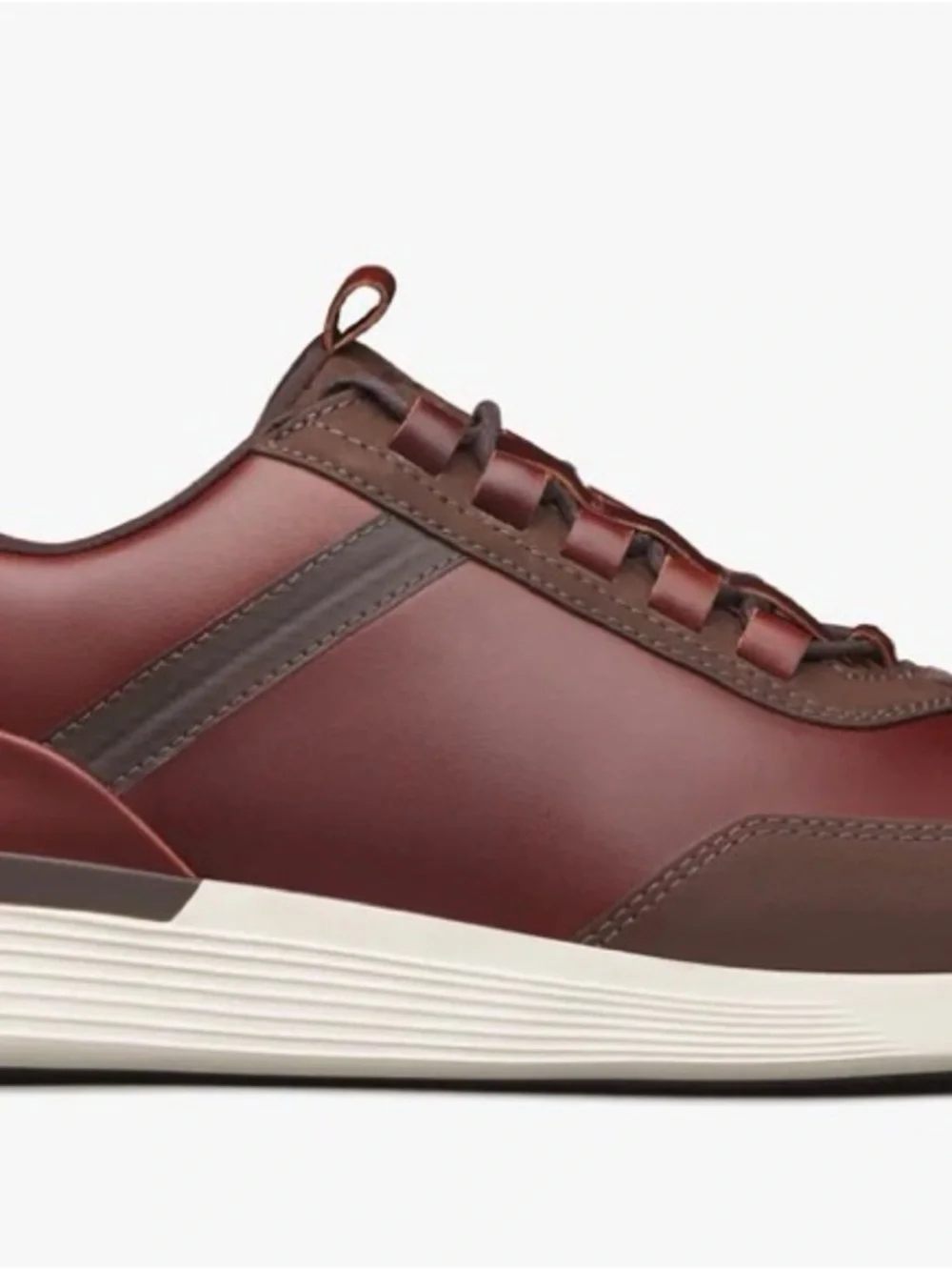 Men's Casual Leather Sneaker - Maple and Cream